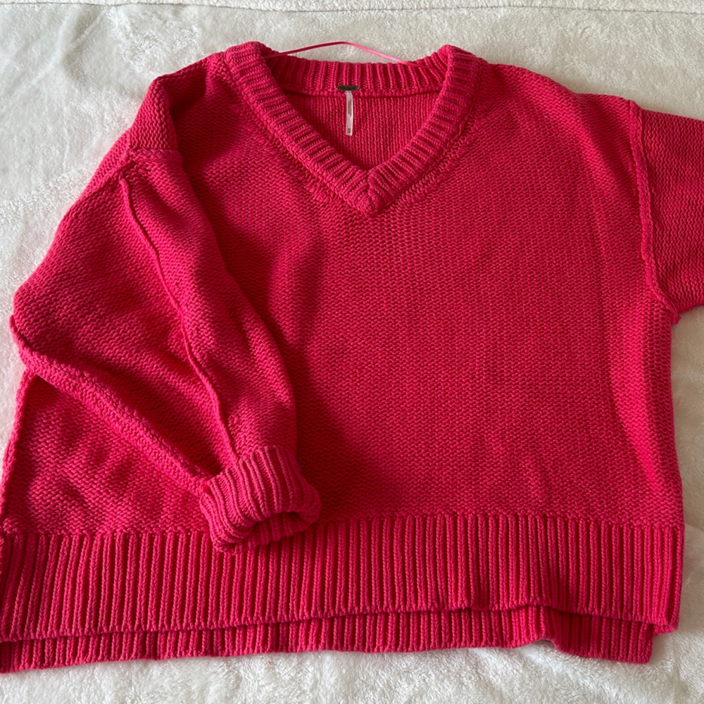 Free People oversized alli v neck sweater